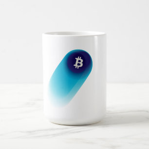 Bitcoin Kunst (Komet - Stil 1, Weiß) Kaffeetasse