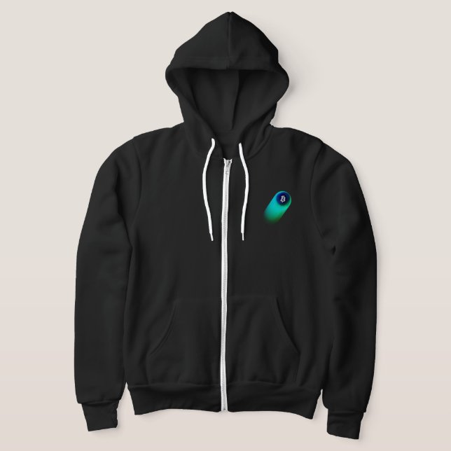 Bitcoin Kunst (Komet - Stil 2, Schwarz) Hoodie (Ablage )