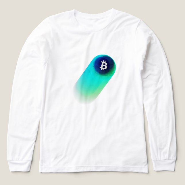 Bitcoin-Kunst (Komet - Stil 2, Weiß) Tri-Blend Shirt (Design Vorderseite)