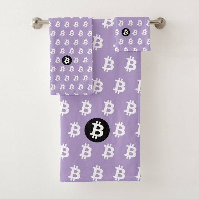 Bitcoin Light Purple Badhandtuch Set (Insitu)