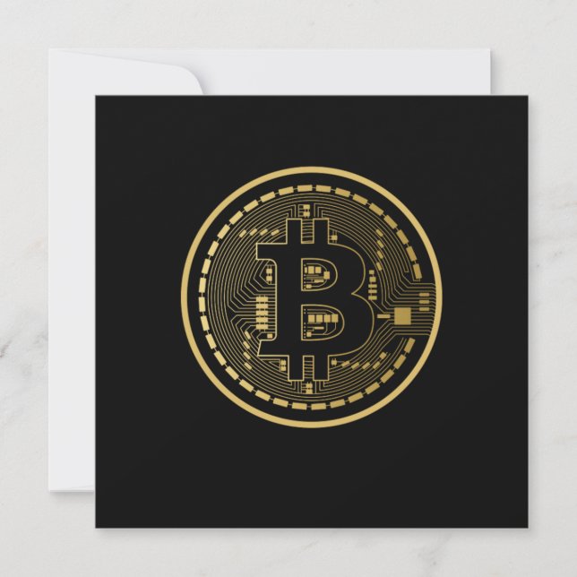 Bitcoin Logo BTC Crypto Mining Cryptocurrency Gift Einladung (Vorderseite)