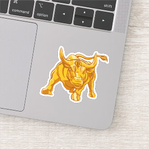 Bitcoin-Logo Gold Bulle Aufkleber