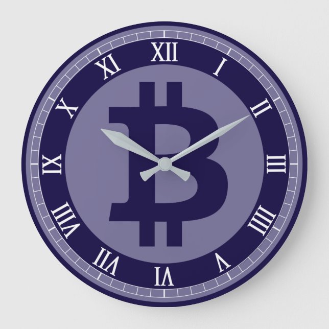 Bitcoin-Logo-Grafik-Geschäft, Bürowand Große Wanduhr (Vorderseite)