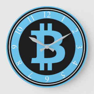 Bitcoin-Logo-Grafik-Geschäft, Bürowand Große Wanduhr