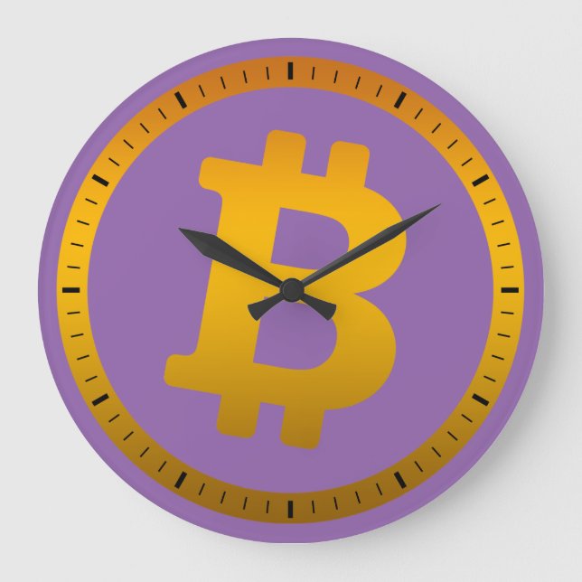 Bitcoin-Logo-Grafik-Geschäft, Bürowand Große Wanduhr (Vorderseite)
