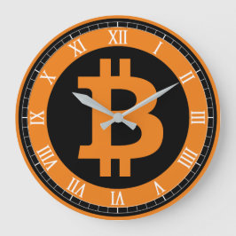 Bitcoin-Logo-Grafik-Geschäft, Bürowand Große Wanduhr