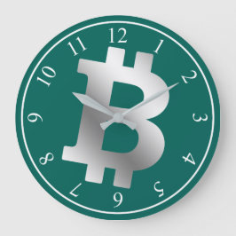 Bitcoin-Logo-Grafik-Geschäft, Bürowand Große Wanduhr