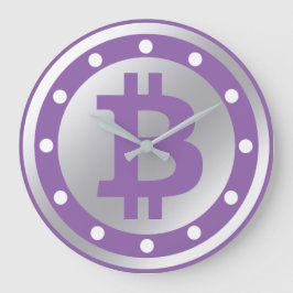 Bitcoin-Logo-Grafik-Geschäft, Bürowand Große Wanduhr