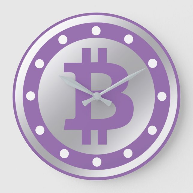 Bitcoin-Logo-Grafik-Geschäft, Bürowand Große Wanduhr (Vorderseite)