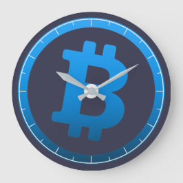 Bitcoin-Logo-Grafik-Geschäft, Bürowand Große Wanduhr