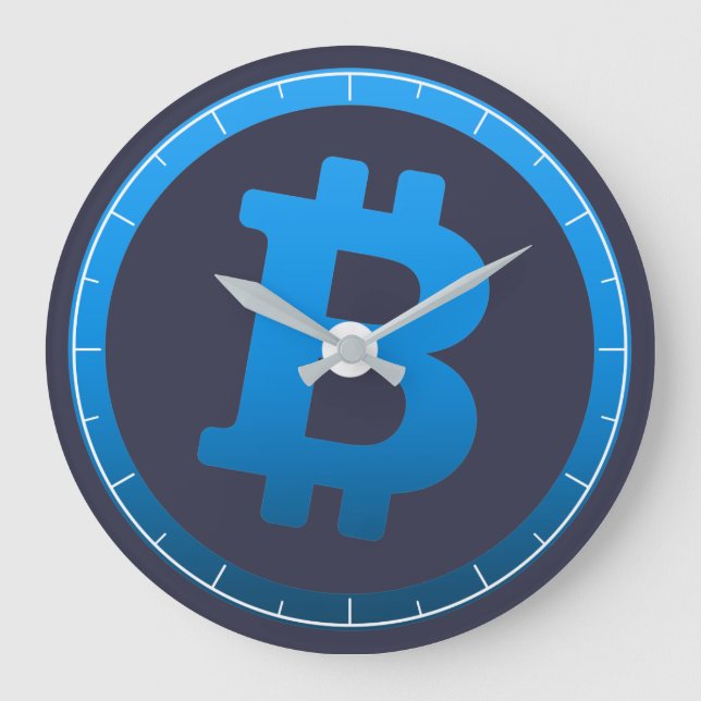 Bitcoin-Logo-Grafik-Geschäft, Bürowand Große Wanduhr (Vorderseite)
