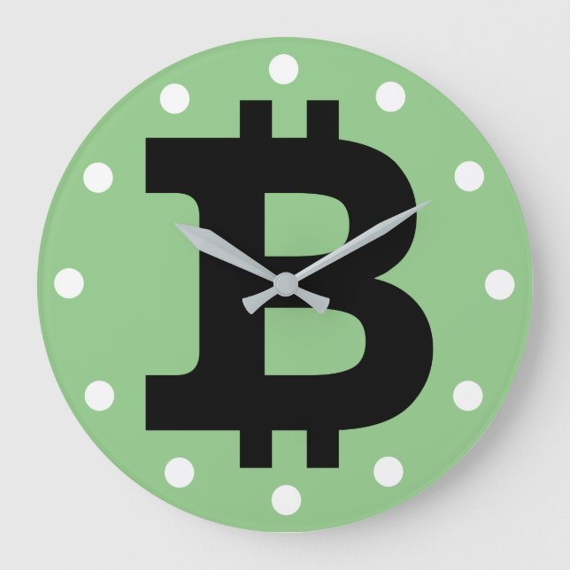 Bitcoin-Logo-Grafik-Geschäft, Bürowand Große Wanduhr (Vorderseite)