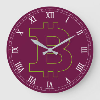 Bitcoin-Logo-Grafik-Geschäft, Bürowand Große Wanduhr