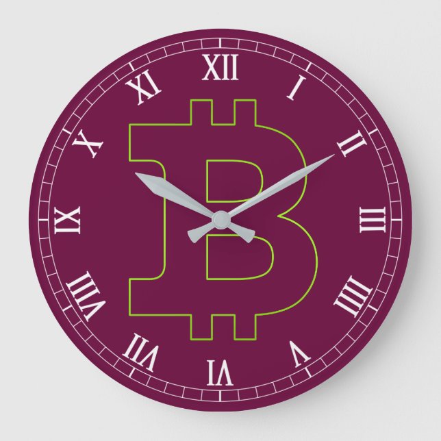 Bitcoin-Logo-Grafik-Geschäft, Bürowand Große Wanduhr (Vorderseite)