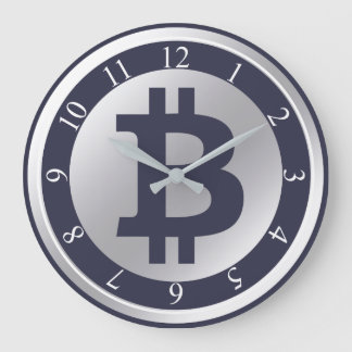 Bitcoin-Logo-Grafik-Geschäft, Bürowand Große Wanduhr