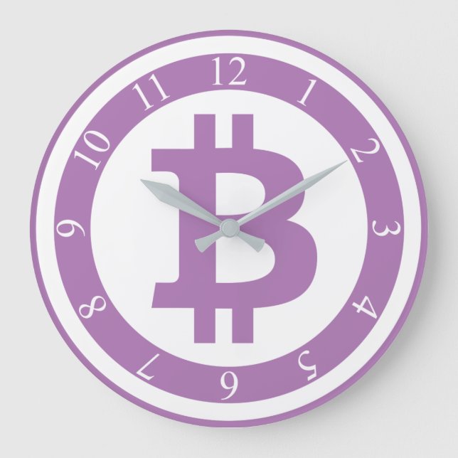 Bitcoin-Logo-Grafik-Geschäft, Bürowand Große Wanduhr (Vorderseite)