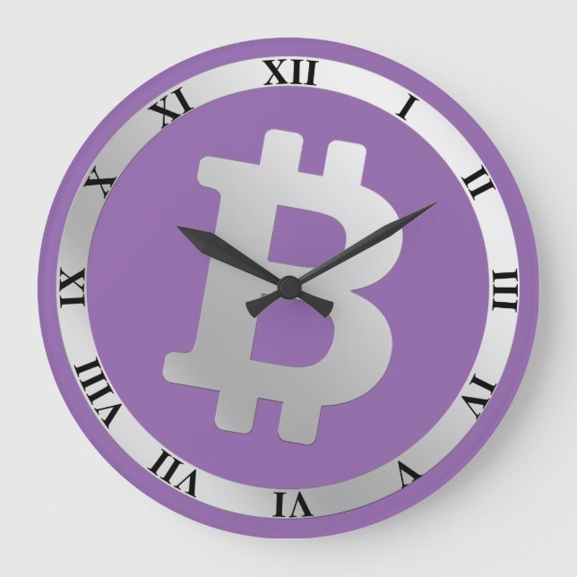 Bitcoin-Logo-Grafik-Geschäft, Bürowand Große Wanduhr (Vorderseite)