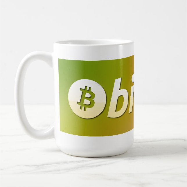 Bitcoin-Logo Kaffeetasse (Links)