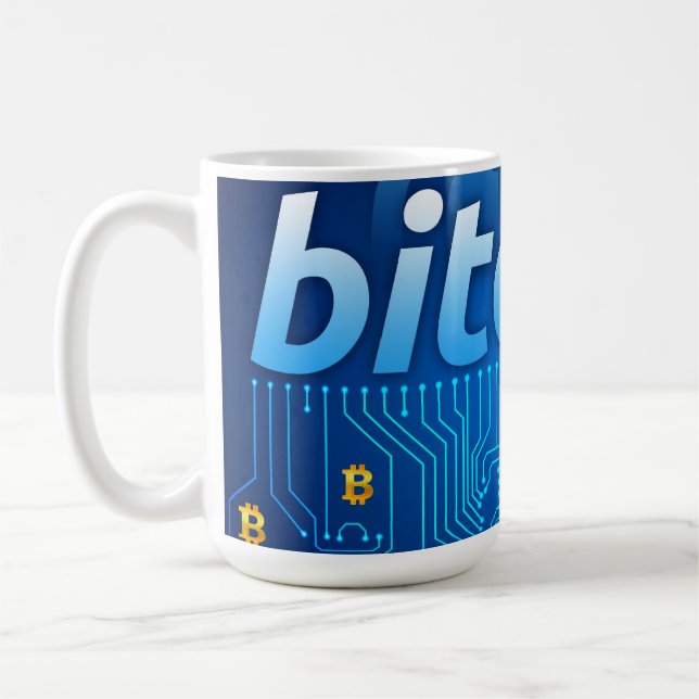 Bitcoin-Logo Kaffeetasse (Links)