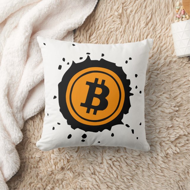 Bitcoin-Logo Kryptowährung Kissen (Decke)