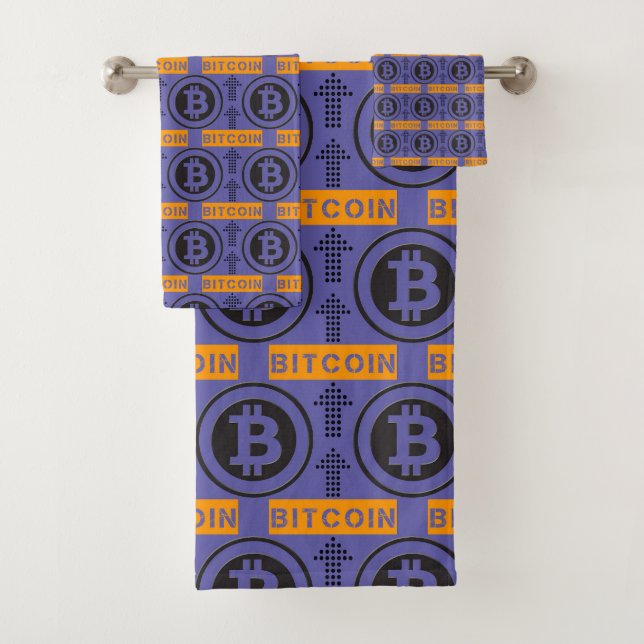 Bitcoin Logo-Muster Badhandtuch Set (Insitu)