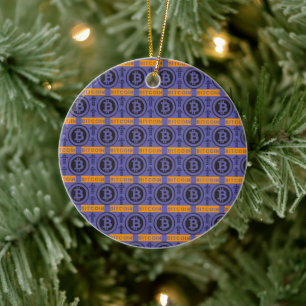 Bitcoin Logo-Muster Keramik Ornament