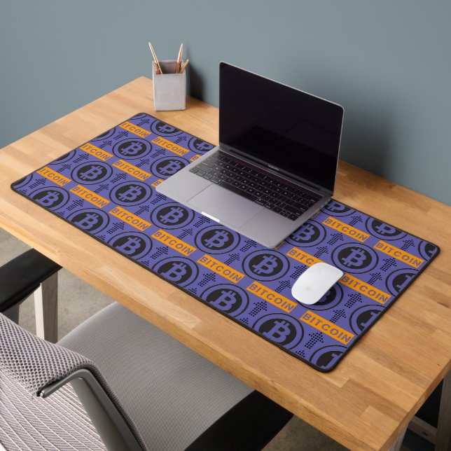 Bitcoin Logo-Muster Schreibtischunterlage (Büro 2)