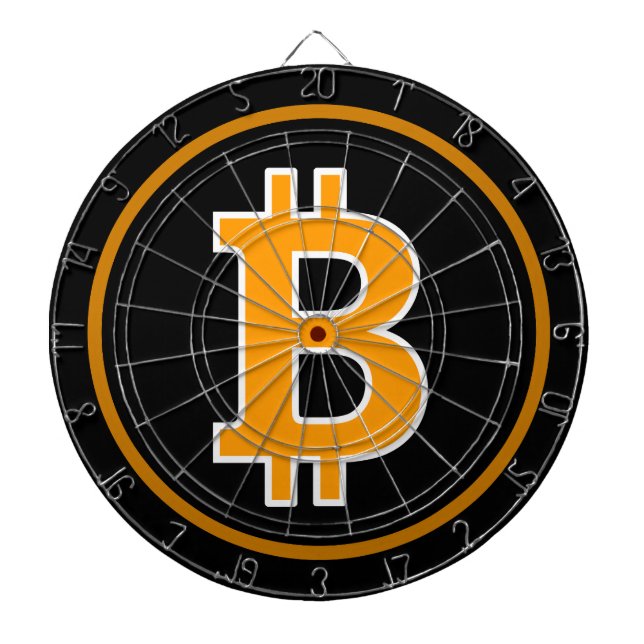 Bitcoin Logo-Symbol Cryptocurrency MünzeDartboard Dartscheibe (vorne)