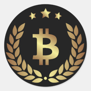 Bitcoin Logo-Symbol Cryptocurrency Runder Aufkleber