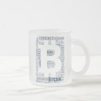 Bitcoin Logo Wortgrafik Mattglastasse