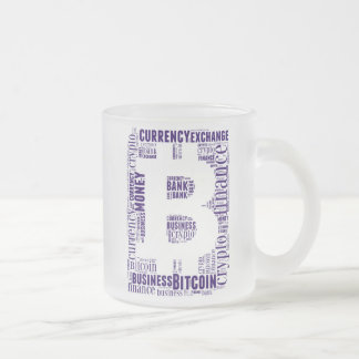 Bitcoin Logo Wortgrafik Mattglastasse