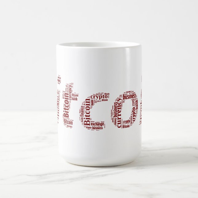 Bitcoin Logo Wortgrafik Tasse (Mittel)