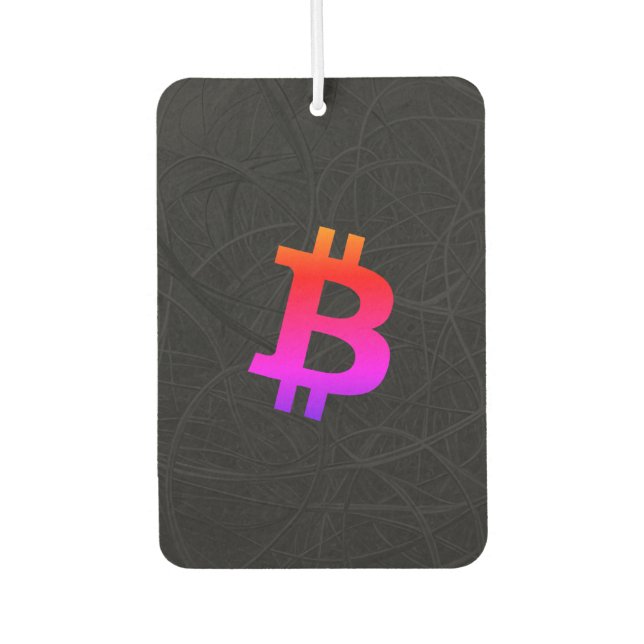Bitcoin Miami Neuron Schwarz Autolufterfrischer (Vorderseite)