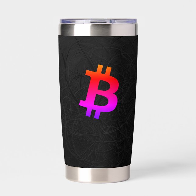 Bitcoin Miami Neuron Schwarz Thermobecher (Vorderseite)