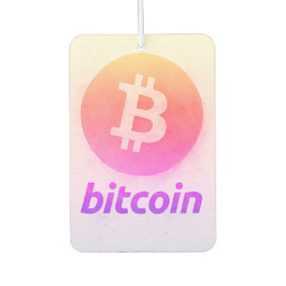 Bitcoin Miami Watercolor (Logo + Text) Autolufterfrischer
