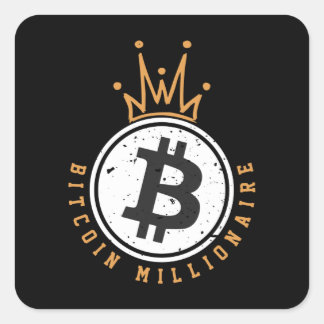 Bitcoin Millionaire Quadratischer Aufkleber