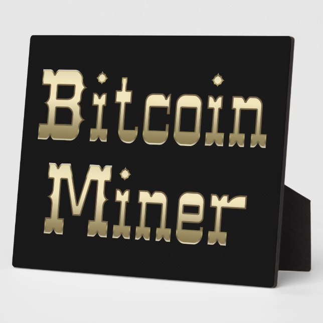 Bitcoin Miner (auf schwarz) Fotoplatte (Seite)