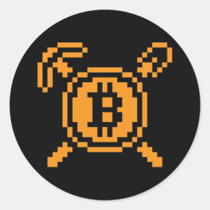Bitcoin-Miner BTC 8-Bit   Aufkleber