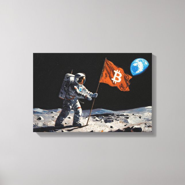 "Bitcoin Mond" Ölgemälde #1 Leinwanddruck (Vorderseite)