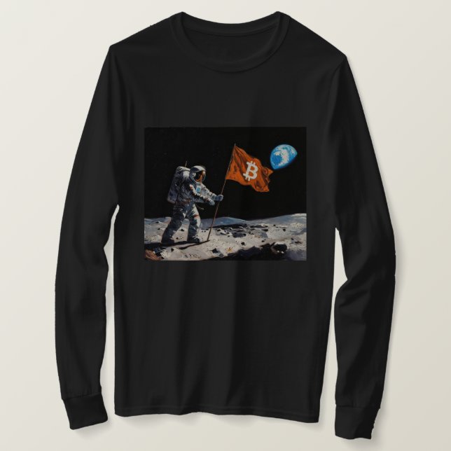 "Bitcoin Mond" Ölgemälde #1 T-Shirt (Design vorne)