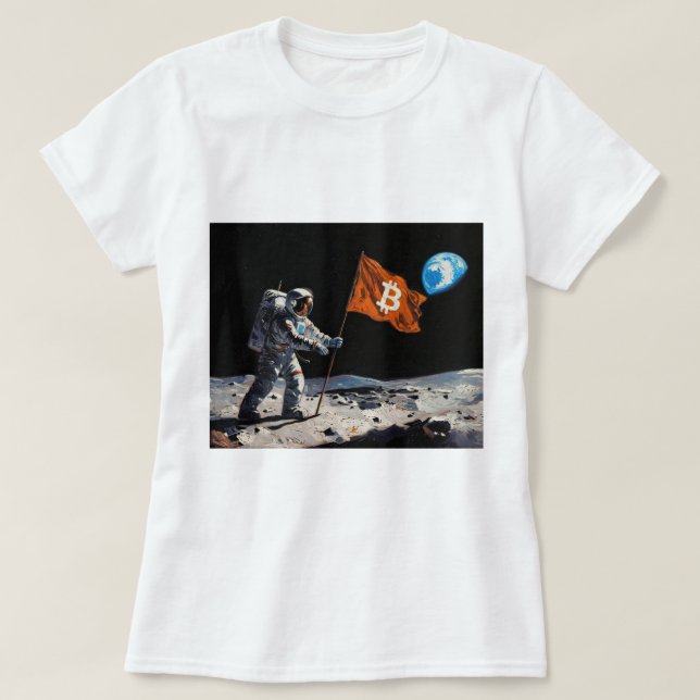 "Bitcoin Mond" Ölgemälde #1 T-Shirt (Design vorne)