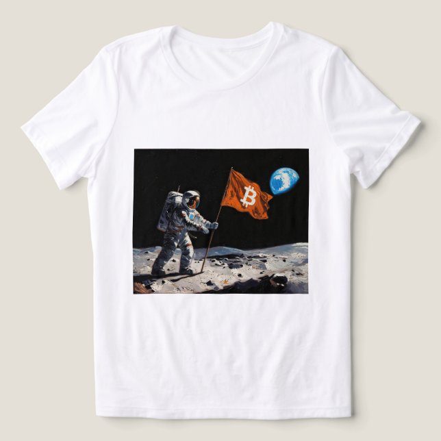 "Bitcoin Mond" Ölgemälde #1 Tri-Blend Shirt (Design Vorderseite)