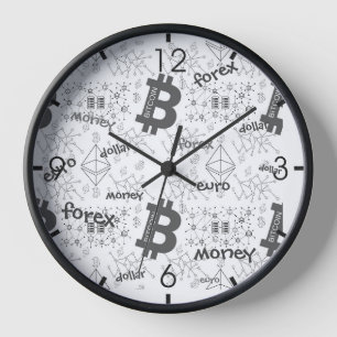Bitcoin Money White Gray Intricated Design Uhr
