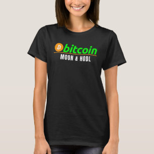 Bitcoin Moon & Hodl Fun Bitcoin Blockchain Krypto T-Shirt
