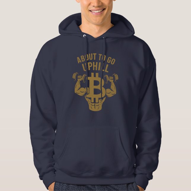 Bitcoin Muscle – About to Go Uphill Hoodie (Vorderseite)