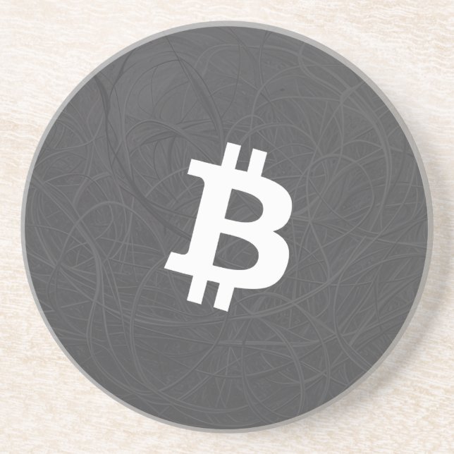 Bitcoin-Neuron Grau Getränkeuntersetzer (Vorne)