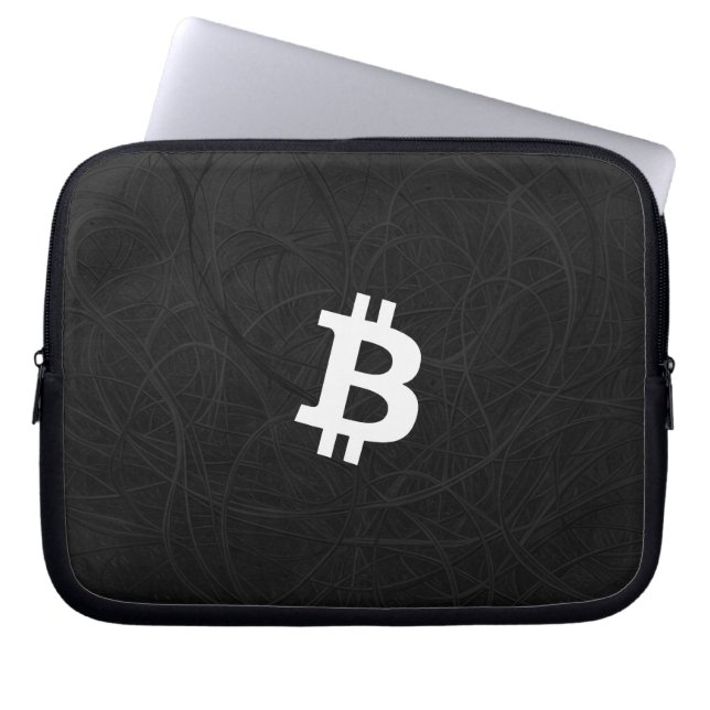 Bitcoin-Neuron Schwarz Laptopschutzhülle (Vorderseite)