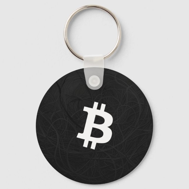 Bitcoin Neuron Schwarz Schlüsselanhänger (Vorderseite)