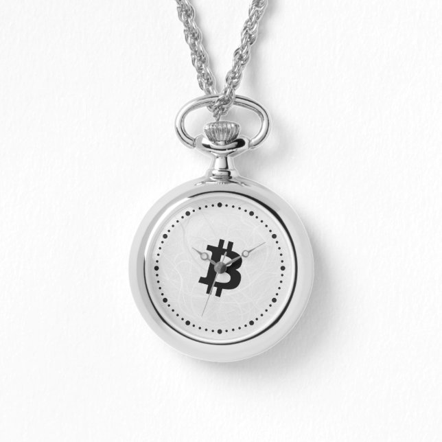Bitcoin Neuron Weiß Armbanduhr (Vorderseite)