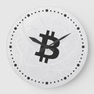 Bitcoin Neuron Weiß Große Wanduhr